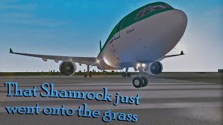 [REAL ATC] Aer Lingus A330 taxies onto the grass and BREAKS SOME LIGHTS!