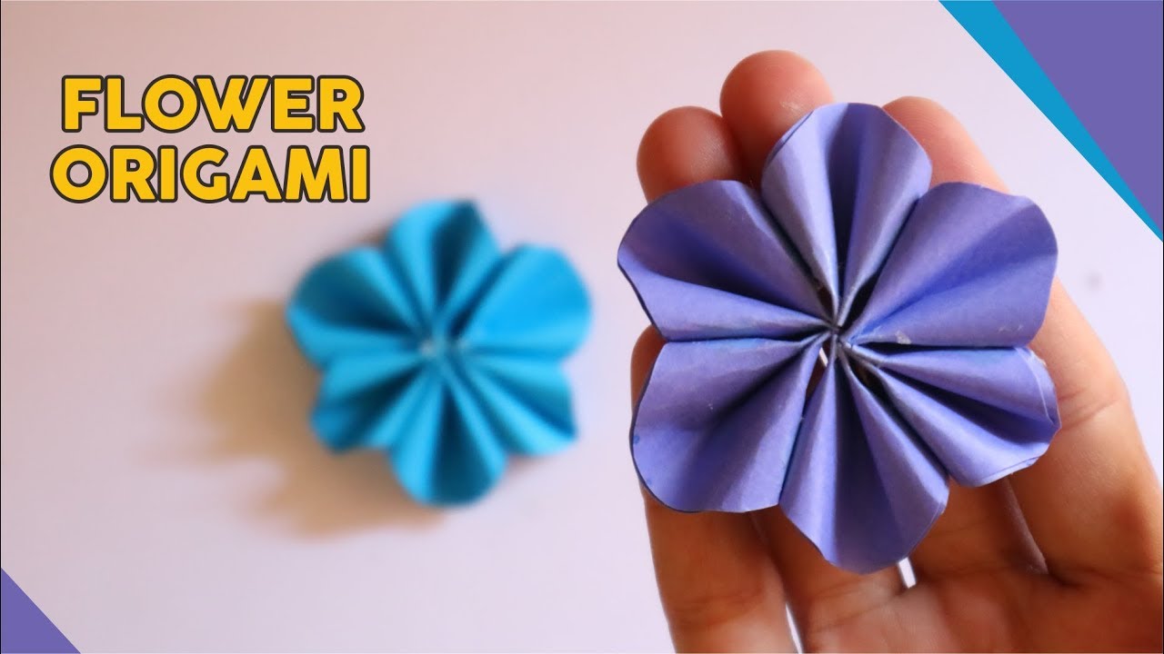 CARA MEMBUAT BUNGA ORIGAMI MUDAH BANGET - How To Fold Flower Paper Easy ...