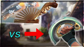 ORIGIN CRESCENT BLADE VS CELESTIAL FAN... THE BEST ANIMATIONS IN THE GAME!?!?!?! || VALORANT