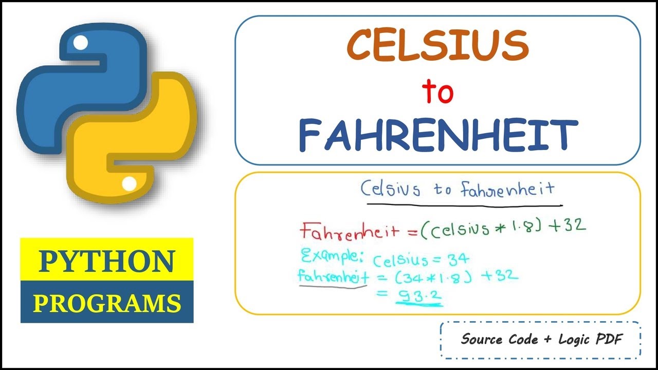 Python Program To Convert Celsius To Fahrenheit - YouTube