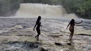 BEAUTIFUL WATERFALL INSIDE THE AMAZON FOREST / BRAZIL