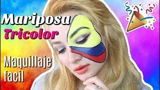 MARIPOSA TRICOLOR 🇨🇴 MAQUILLAJE PARA LA COPA DEL MUNDO 🎨