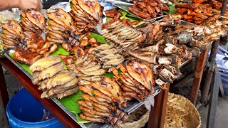 Tons of street food sold at Boeng Trabaek market, cheap street food, Phnom Penh street food