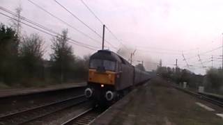 WCRC 47786 thrashing north at Leyland on ecs with 47245 on the rear 18th April 2010