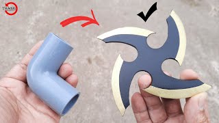 How to make a Shuriken Ninja Throwing Star without Metal and Popsicle Stick