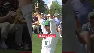 Showing her husband Aaron Rai how it’s done at The Masters Par 3 contest‼️
