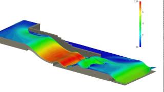 Holzmann CFD ∇ Multiphase Flow of a River (Project at Augsburg/Germany)