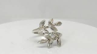 แหวนใบมะกอก-แหวนเงินแท้-เงินแท้ 925-Olive leaves-Silver-Ring-finejewelthai - R131200