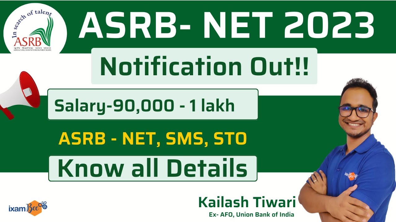 ASRB- NET 2023 || NET Notification With SMS & STO Vacancies || Salary ...