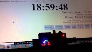 Binary clock using a Pimoroni PiGlow on a Raspberry Pi - Flashing hourly - Python Script