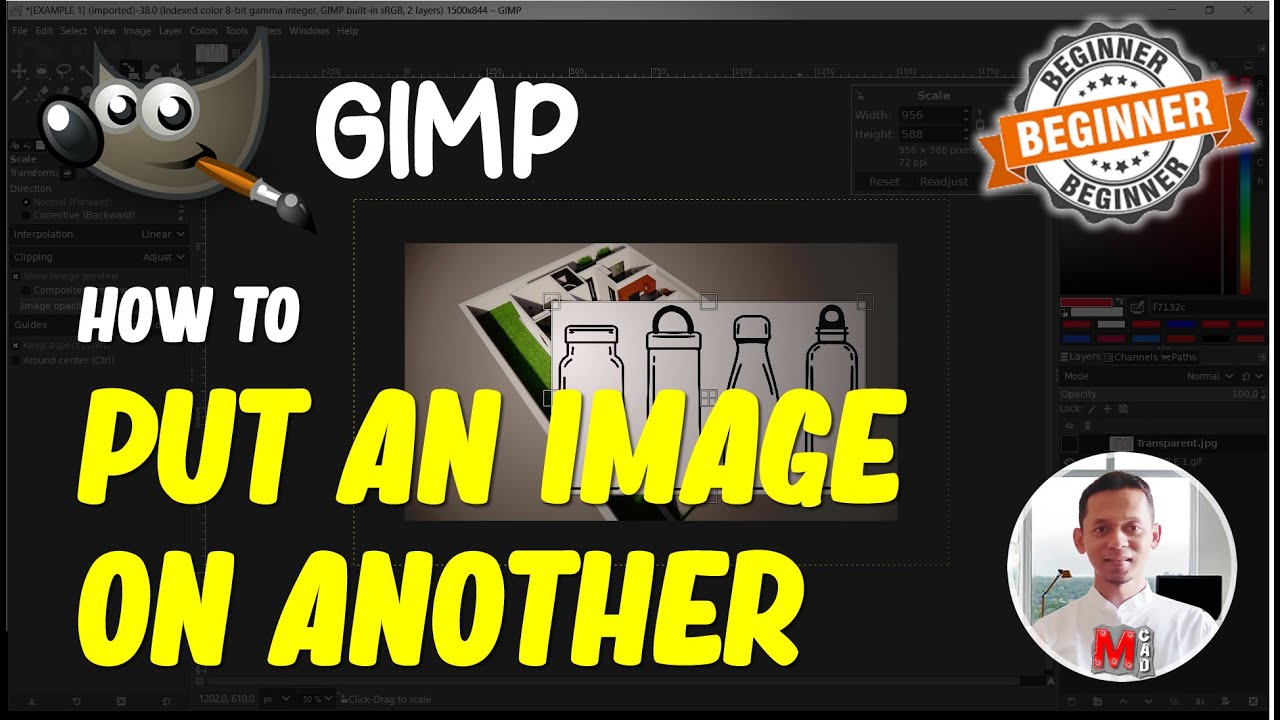 Gimp How To Put An Image On Another - YouTube