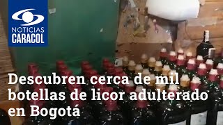 Descubren cerca de mil botellas de licor adulterado dentro de repugnante alambique en Bogotá