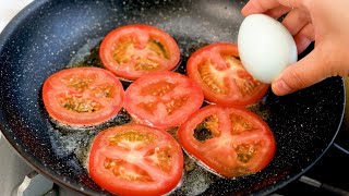 Just add eggs to 1 tomato!  Quick breakfast in 5 minutes. Simple and delicious