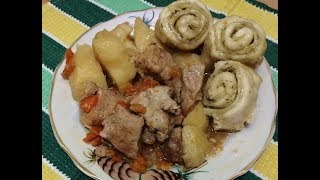 Нудли с мясом и картошкой