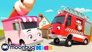 Wheels On The Bus (Firetruck) | +MORE Go Buster | Baby Songs & Kids Cartoons | ABCs & 123s
