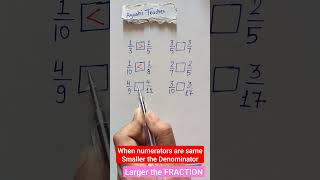 Comparing Fractions | Fraction Trick | Maths trick #maths #ayushiteacher #youtube