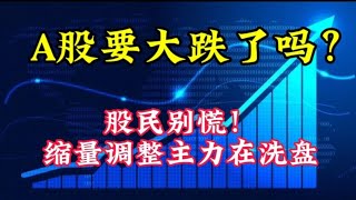 股民别慌！缩量调整主力在洗盘，这些方向要盯紧了