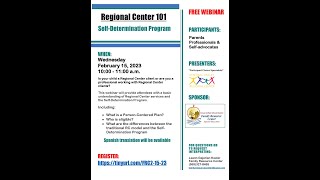 Clovis FRC webinar- Regional Center 101 & Self-Determination Program