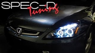 SPECDTUNING INSTALLATION VIDEO: 2003-2007 HONDA ACCORD PROJECTOR HEAD LIGHTS