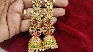 cz earrings| earrings | earrings matilu chempaswaralu set |