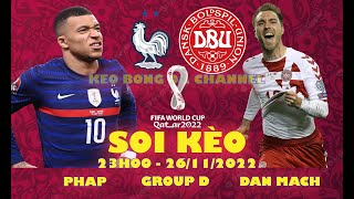 Soi kèo Pháp vs Đan Mạch 23h00 ngày 26/11/2022 - Lượt 2 Bảng D World Cup 2022