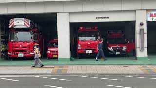 横浜消防旭消防署朝の点検風景