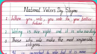 10 best national voters day slogans in english/slogans national voters/राष्ट्रीय मतदाता दिवस पर नारे