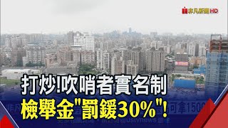 杜絕炒房歪風!吹哨者條款採實名制 檢舉獎金罰鍰30%不設上限 平均地權5大子法明預告｜非凡財經新聞｜20230424