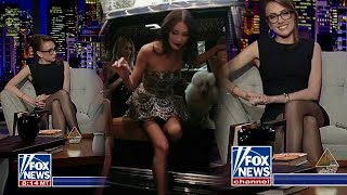 Kat Timpf wearing a short black dress with black pantyhose. Bonus scene included Gutfeld!_01_25