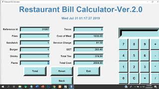 Restaurant Billing Management System In (Python)