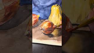 Butternut squash and onion#watercolor#relaxing art #stillife #painting