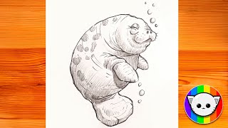 How to Draw a Cute Walrus | Pencil Drawing for Beginners