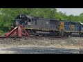 ic 1001 stops as it leads csx j729 in terre haute in