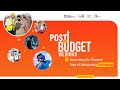 Post Budget Webinar - Unleashing the Potential — Ease of Living using Technology