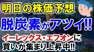 【株価予想】脱炭素銘柄に買い集まる。イーレックス、エフオンの上昇に株の買い殺到