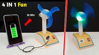 How To Make Rechargeable Table Fan From DC Motor At Home || How To Make Power Bank | Science Project