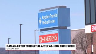 Suspect hospitalized after alleged 48-hour crime spree