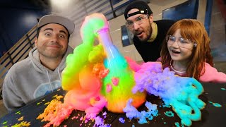 ADLEY SCiENCE with Mark Rober!!  Adley's visit to CrunchLabs & rainbow colors of elephant toothpaste