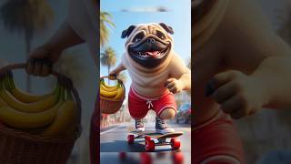 Smart Pug caught the thief with a banana 🍌🐶 #pug #dog #funny #shorts #usa