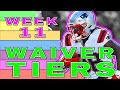 Week 11 Waiver Wire Tier Rankings for 2021 Fantasy Football