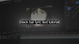 black bar lyric subtitle text tutorial // after effects