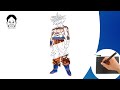 How to draw Goku Ultra Instinct || Just 5 Minutes ( speed art )