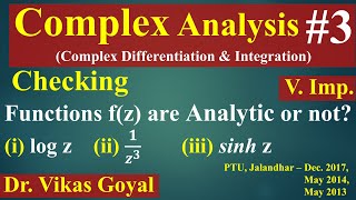 Complex Analysis #3 (V.Imp.) | Checking Analytic Function | Verifying Cauchy Riemann Equations