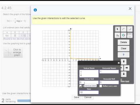 Graphing a Logarithmic Function on MathXL Graphing a Logarithmic Function on MathXL