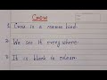 10 Lines Essay On Crow | Essay On Crow In English | Easy Sentences About Crow