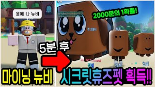 💰20000로벅스 들고 마이닝2 시작!!💰 근데 시작부터 2000분의 1확률로 뜨는 시크릿 휴즈펫 획득? 이게 그렇게 좋은 거라고요? [마이닝시뮬레이터2 2화]