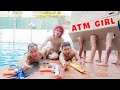 ATM GIRL PRANKS UNDERWATER BATTLE-SEAL NERF Warrior Go Swimming Nerf Gun Fight Criminal |JE Nerf War