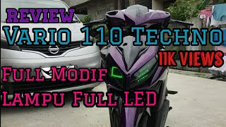 Modifikasi Vario 110 Techno Full LED Review Sparepart Yang Di Ganti