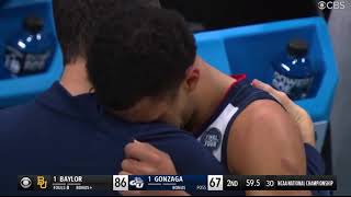 Jalen Suggs EMOTIONAL after losing National championship game vs Baylor.