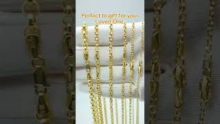 Rolo Chain Necklace 14K Real Gold Diamond Cut